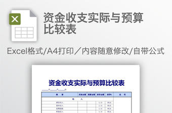 資金收支實(shí)際與預(yù)算比較表
