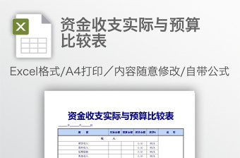 资金收支实际与预算比较表