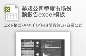 游戲公司季度市場(chǎng)份額報(bào)告excel模板