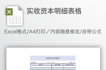 實收資本明細表格