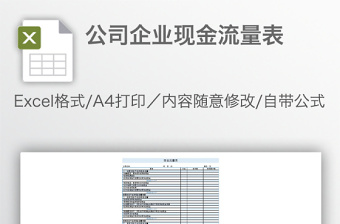 公司企業(yè)現(xiàn)金流量表