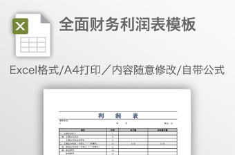 全面財務利潤表模板