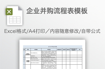 企業(yè)并購(gòu)流程表模板