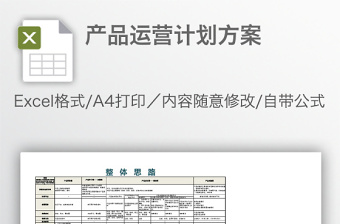 產(chǎn)品運營計劃方案