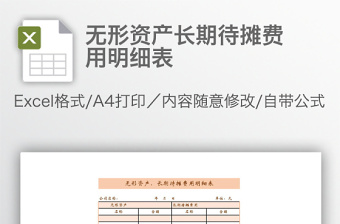 無形資產(chǎn)長期待攤費用明細(xì)表