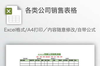 各类公司销售表格