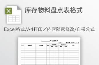 2022配件库存数量金额表格式