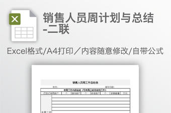 銷售人員周計劃與總結-二聯