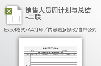 销售人员周计划与总结-二联