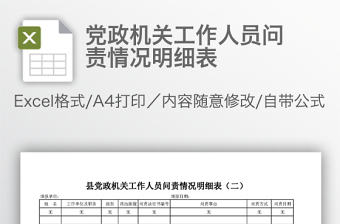 黨政機關工作人員問責情況明細表