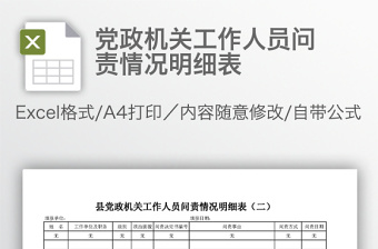 黨政機(jī)關(guān)工作人員問責(zé)情況明細(xì)表