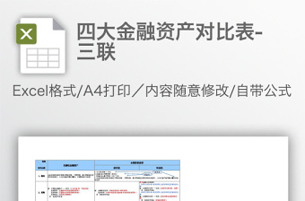 四大金融资产对比表-三联