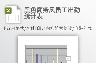 黑色商務風員工出勤統(tǒng)計表