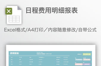 日程費(fèi)用明細(xì)報(bào)表
