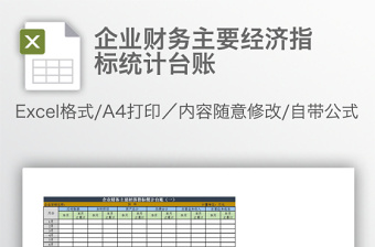 企業(yè)財(cái)務(wù)主要經(jīng)濟(jì)指標(biāo)統(tǒng)計(jì)臺賬