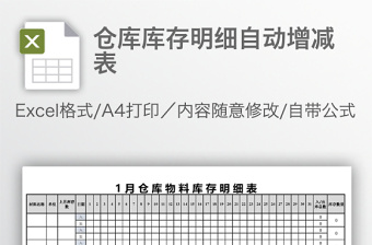 倉庫庫存明細自動增減表