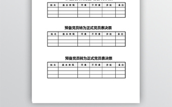 預(yù)備黨員轉(zhuǎn)為正式黨員表決票