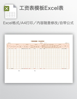 工资表模板Excel表
