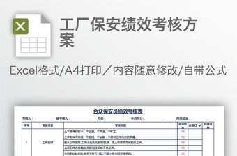 工廠保安績效考核方案