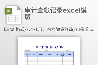 審計(jì)查帳記錄excel模版