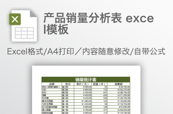 2022业务员每月销量分析表excel表格