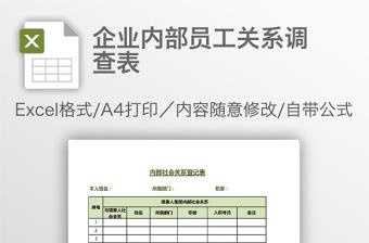 企業內部員工關系調查表