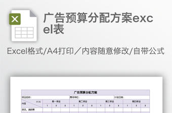 廣告預算分配方案excel表
