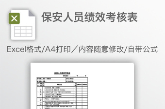 保安人員績效考核表