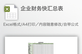 企业财务快汇总表