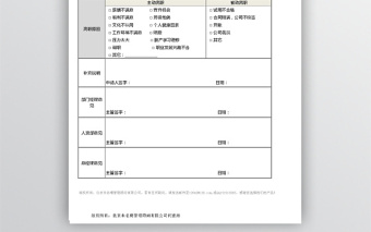 离职申请单（服务年数、月数、天数自动计算