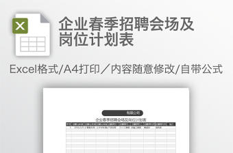 企業春季招聘會場及崗位計劃表