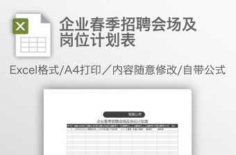 企業(yè)春季招聘會場及崗位計劃表