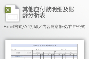 其他應(yīng)付款明細(xì)及賬齡分析表