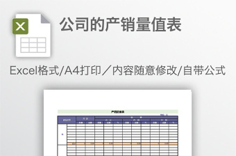 公司的產(chǎn)銷量值表