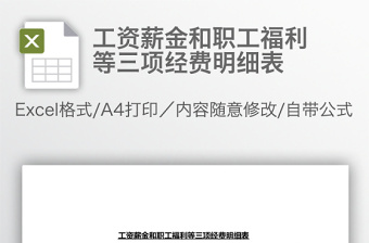 工资薪金和职工福利等三项经费明细表