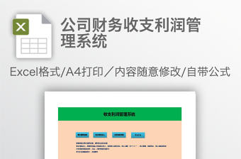 公司財務收支利潤管理系統