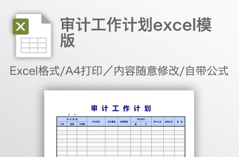 審計(jì)工作計(jì)劃excel模版