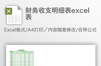 财务收支明细表excel表