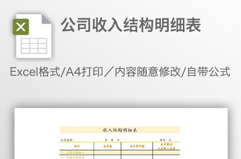 公司收入結(jié)構(gòu)明細(xì)表
