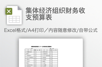 集體經(jīng)濟組織財務收支預算表