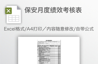 保安月度绩效考核表
