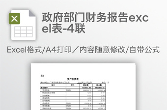 政府部门财务报告excel表-4联