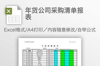 年貨公司采購清單報表