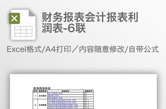 財(cái)務(wù)報(bào)表會(huì)計(jì)報(bào)表利潤表-6聯(lián)
