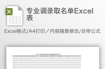 專業調錄取名單Excel表