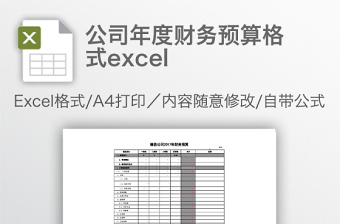 公司年度财务预算格式excel