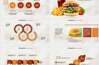 汉堡包西式快餐汉堡宣传ppt动态模板