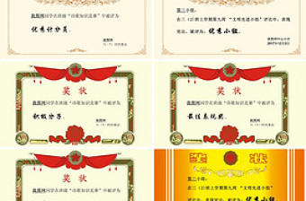 多款獎(jiǎng)狀榮譽(yù)證書(shū)PPT模板