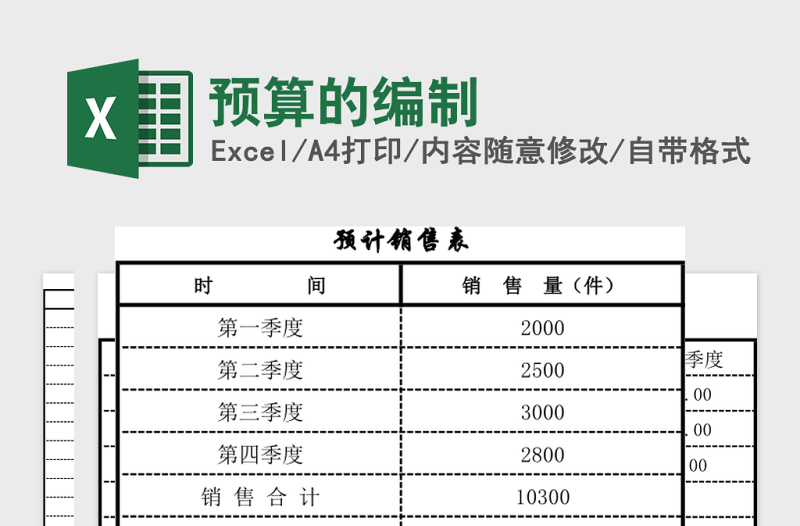 预算的编制excel模板