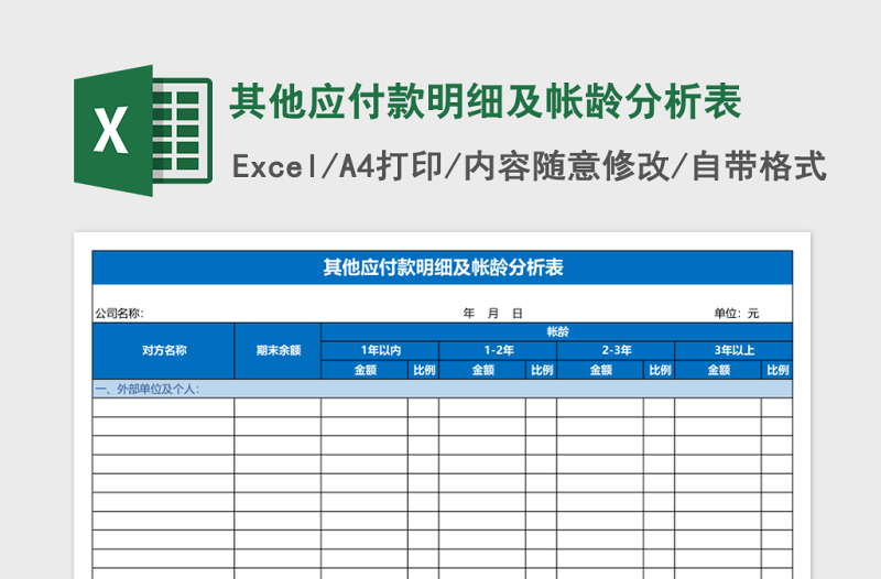 其他应付款明细及帐龄分析表